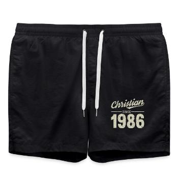 Le style chrétien depuis 1986 - Short de bain - noir - Devant - AI Model Male 185 light (185cm)