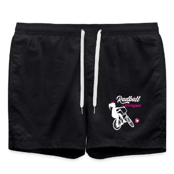 Radball, Cycleball, Hallenradsport - Badeshorts - Schwarz - Vorne - AI Model Male 185 light (185cm)
