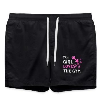 Girl loves gym - Badeshorts - Schwarz - Vorne - AI Model Male 185 light (185cm)