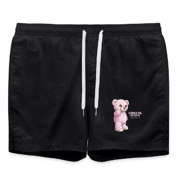 Ours Rose - Short de bain - noir - Devant - AI Model Male 185 light (185cm)