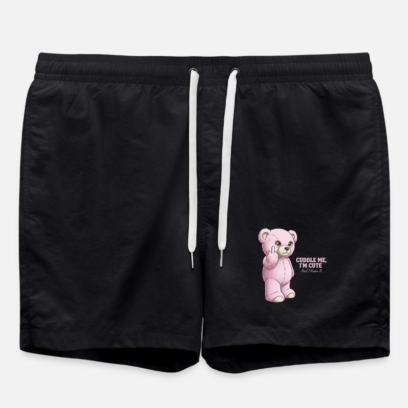 Ours Rose - Short de bain - noir