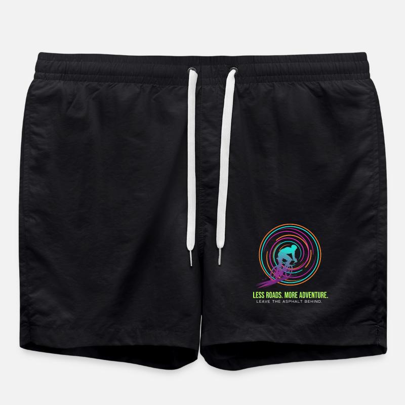 Cycling Adventure: Neon Spiral - Swim Trunks - black
