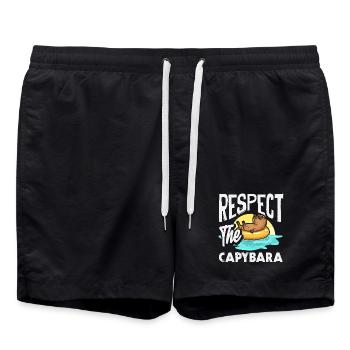 Respect pour les capybaras Animal mignon et drôle - Short de bain - noir - Devant - AI Model Male 185 light (185cm)