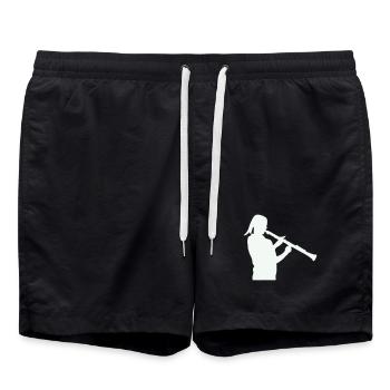 Silhouette avec clarinette - Short de bain - noir - Devant - AI Model Male 185 light (185cm)