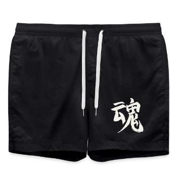 Seele / Geist (Japanisch) KANJI Schriftzeichen - Short de bain - noir - Devant - AI Model Male 185 light (185cm)
