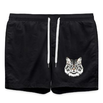 Chat de la forêt norvégienne Chat des forêts norvégiennes - Short de bain - noir - Devant - AI Model Male 185 light (185cm)