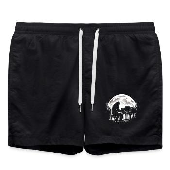 Bigfoot Klavierspieler - Badeshorts - Schwarz - Vorne - AI Model Male 185 light (185cm)