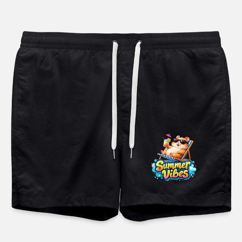 Hamster Summer Vibes - Swim Trunks - black