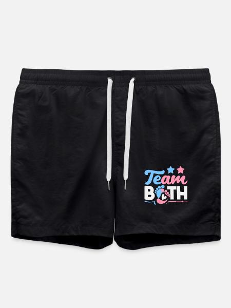Team Both Twins Gender Reveal - Swim Trunks - black