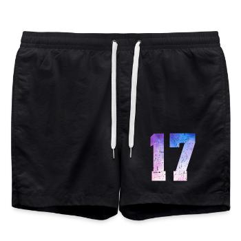 Issue 17 – 17th Anniversary Gift - Swim Trunks - black - Front - AI Model Male 185 light (185cm)