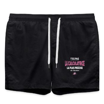 T’es pas la calculatrice la plus précise du bureau - Short de bain - noir - Devant - AI Model Male 185 light (185cm)