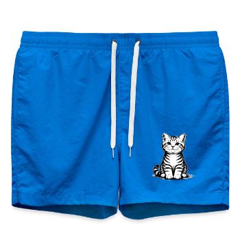 Katzenbaby_sitzend_schwarzweiss - Badeshorts - Cobalt blue - Vorne