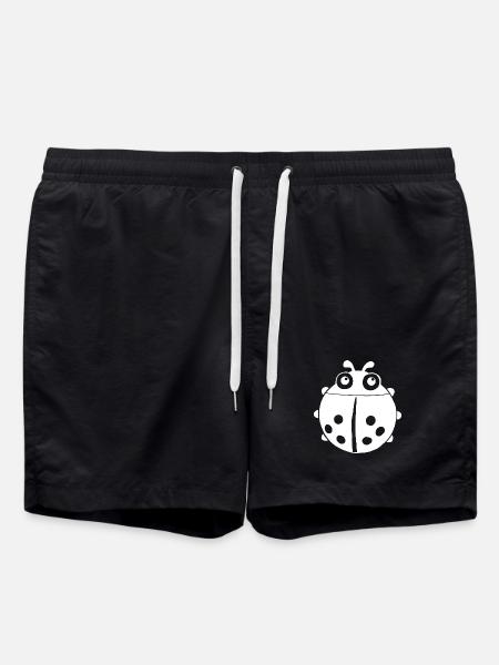 White ladybug - Swim Trunks - black