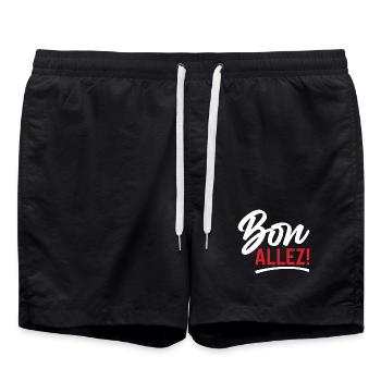 Bon Allez Humour Français Résignation - Short de bain - noir - Devant - AI Model Male 185 light (185cm)