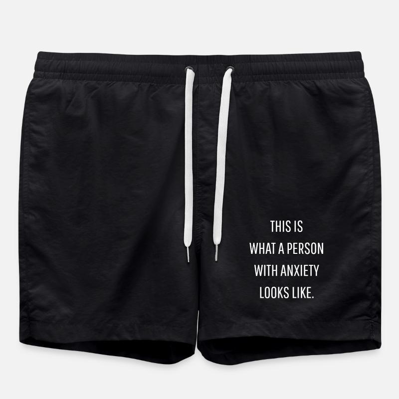Anxiety Awareness Shirt - Swim Trunks - black
