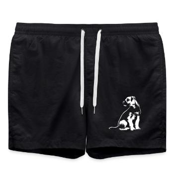 Border Terrier « Édition noire » - Short de bain - noir - Devant - AI Model Male 185 light (185cm)