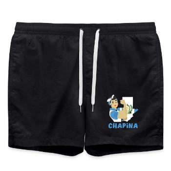 Guatemala Flagge T-Shirt Stolz & Heimat Chapín - Badeshorts - Schwarz - Vorne - AI Model Male 185 light (185cm)