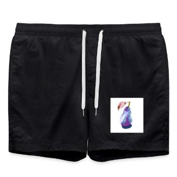 Pear in Pastels Abstract - Swim Trunks - black - Front - AI Model Male 185 light (185cm)