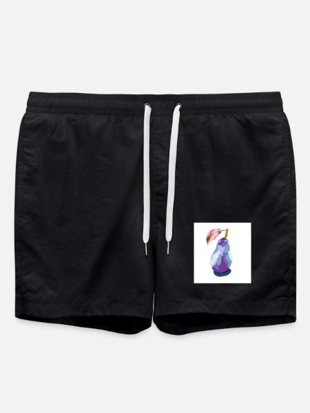 Pear in Pastels Abstract - Swim Trunks - black