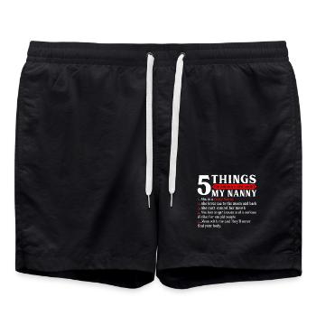 Crazy Nanny List Tee - Swim Trunks - black - Front - AI Model Male 185 light (185cm)