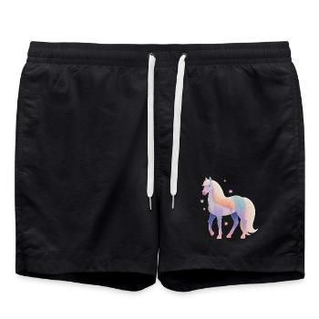 Cheval avec des étoiles - Short de bain - noir - Devant - AI Model Male 185 light (185cm)