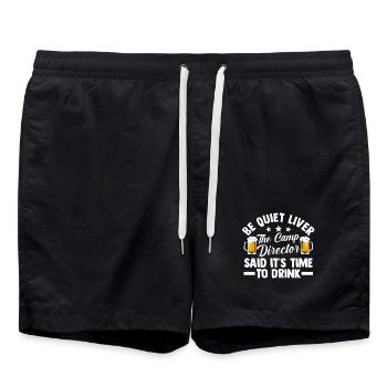Camping, Vie de campement Vie de campement dans la forêt - Short de bain - noir - Devant - AI Model Male 185 light (185cm)