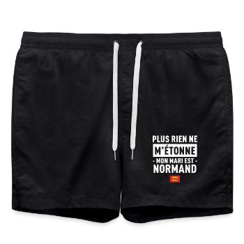 Plus Rien Ne M Etonne Mon Mari Est Normand T-Sh... - Short de bain - noir - Devant - AI Model Male 185 light (185cm)