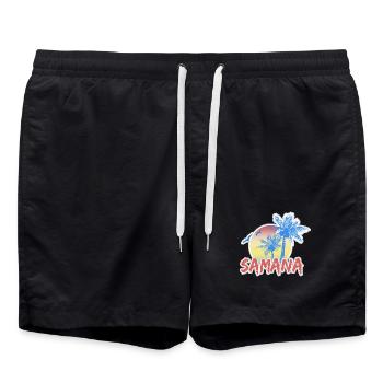 Geschenk für Samana - Badeshorts - Schwarz - Vorne - AI Model Male 185 light (185cm)