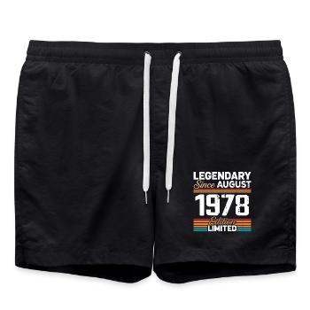 Legendär seit August 1978 Vintage Retro - Badeshorts - Schwarz - Vorne - AI Model Male 185 light (185cm)