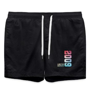 17. Geburtstag Limited Edition 2009 Jahrgang 2009 - Badeshorts - Schwarz - Vorne - AI Model Male 185 light (185cm)