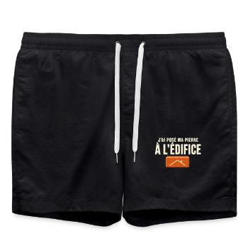 Ma pierre à l'édifice — Contribution - Short de bain - noir - Devant - AI Model Male 185 light (185cm)