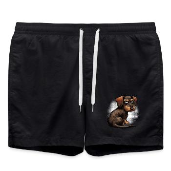 teckel teckel à poils durs propriétaire de teckel teckel - Short de bain - noir - Devant - AI Model Male 185 light (185cm)