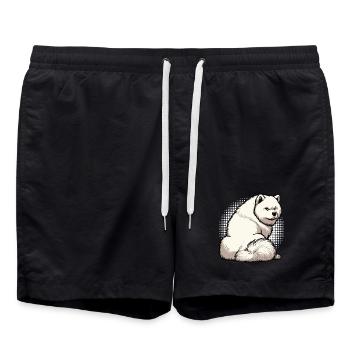Samoyed Samoyed Owner Samoyed Lovers - Swim Trunks - black - Front - AI Model Male 185 light (185cm)