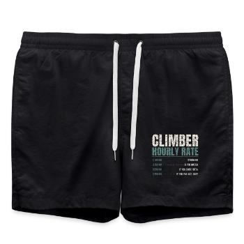 Climber Hourly Rate Funny - Swim Trunks - black - Front - AI Model Male 185 light (185cm)
