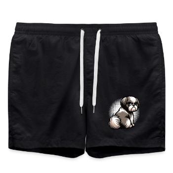Shih tzu Shih tzus Shih tzu Besitzer Shih tzu fan - Badeshorts - Schwarz - Vorne - AI Model Male 185 light (185cm)