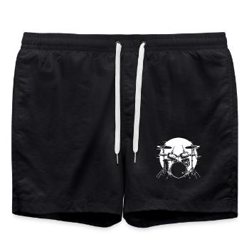 Dessin de batterie - Short de bain - noir - Devant - AI Model Male 185 light (185cm)