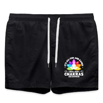 Chakra Blockade - Badeshorts - Schwarz - Vorne - AI Model Male 185 light (185cm)