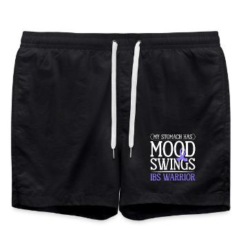 Reizdarm Alltag - Bauch mit Laune - Badeshorts - Schwarz - Vorne - AI Model Male 185 light (185cm)