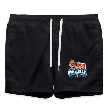 Wasserball Teamlogo Tiefgang - Badeshorts - Schwarz - Vorne - AI Model Male 185 light (185cm)
