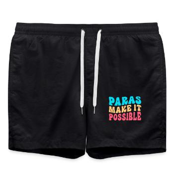 Paraprofessionnel Paraéducateur Assistant enseignant - Short de bain - noir - Devant - AI Model Male 185 light (185cm)