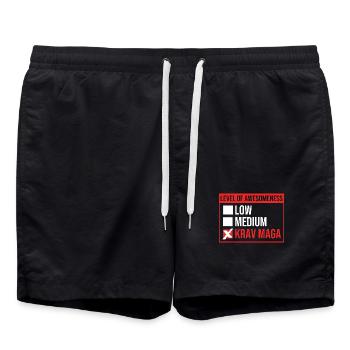 Krav Maga - Short de bain - noir - Devant - AI Model Male 185 light (185cm)