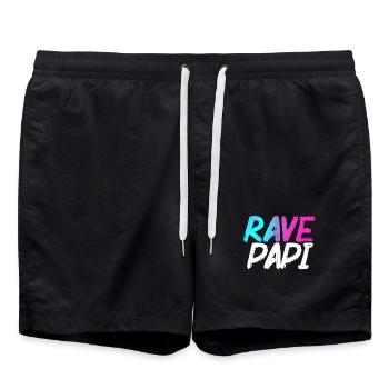 Rave Dad Techno House Electro Festival Hardstyle - Short de bain - noir - Devant - AI Model Male 185 light (185cm)