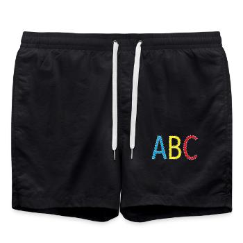 ABC- Start of school, school child - Swim Trunks - black - Front - AI Model Male 185 light (185cm)