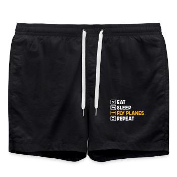Model Airplane Model Airplane - Swim Trunks - black - Front - AI Model Male 185 light (185cm)