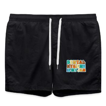 Receptionist Dentist Dental Dentist - Swim Trunks - black - Front - AI Model Male 185 light (185cm)