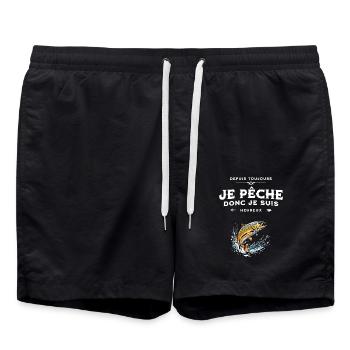 Je pêche donc je suis heureux - Short de bain - noir - Devant - AI Model Male 185 light (185cm)