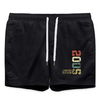 2005 Jahrgang geboren Limited Edition - Badeshorts - Schwarz - Vorne - AI Model Male 185 light (185cm)