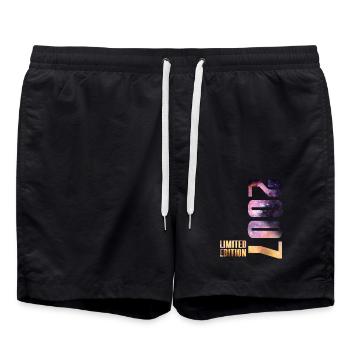 2007 Jahrgang geboren Limited Edition - Badeshorts - Schwarz - Vorne - AI Model Male 185 light (185cm)