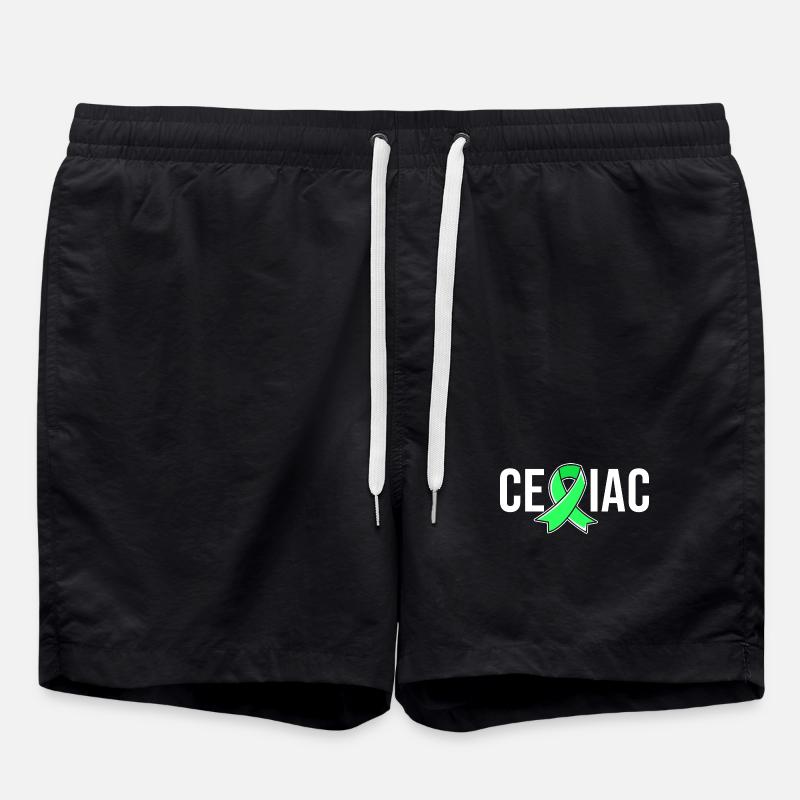 Gluten Free Celiac Disease - Swim Trunks - black