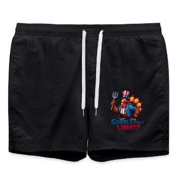 Gobble Gobble Liberty - Badeshorts - Schwarz - Vorne - AI Model Male 185 light (185cm)
